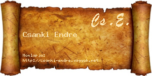 Csanki Endre névjegykártya