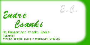endre csanki business card